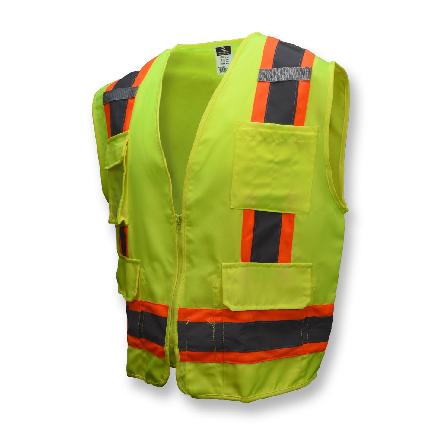 SV62 Type R Class 2 Surveyor Heavy Duty Solid Twill Safety Vest - Green - Size XL