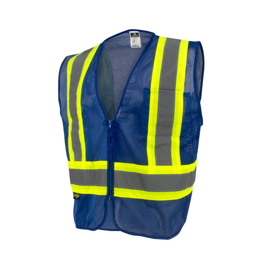SV22-1 Economy Type O Class 1 Two Tone Safety Vest - Blue - Size XL