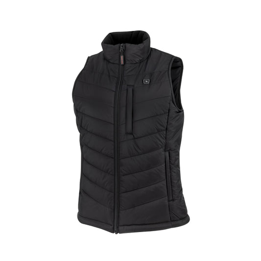 RHG-V201 Women's Heated Puffer Vest Kit with Battery - Black - Size XS