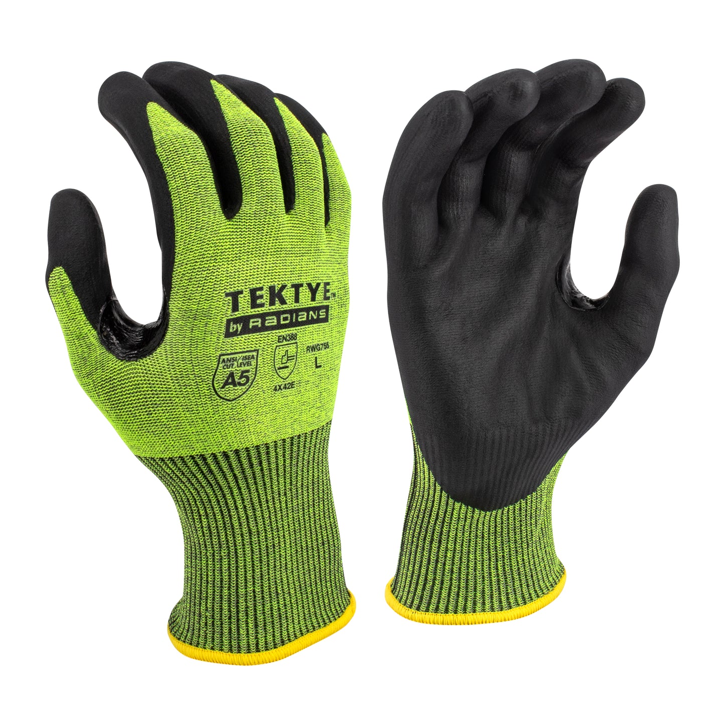 RWG755 TEKTYE® A5 Reinforce Thumb Green Nitrile Dip Cut Protective Work Glove - Size 2X