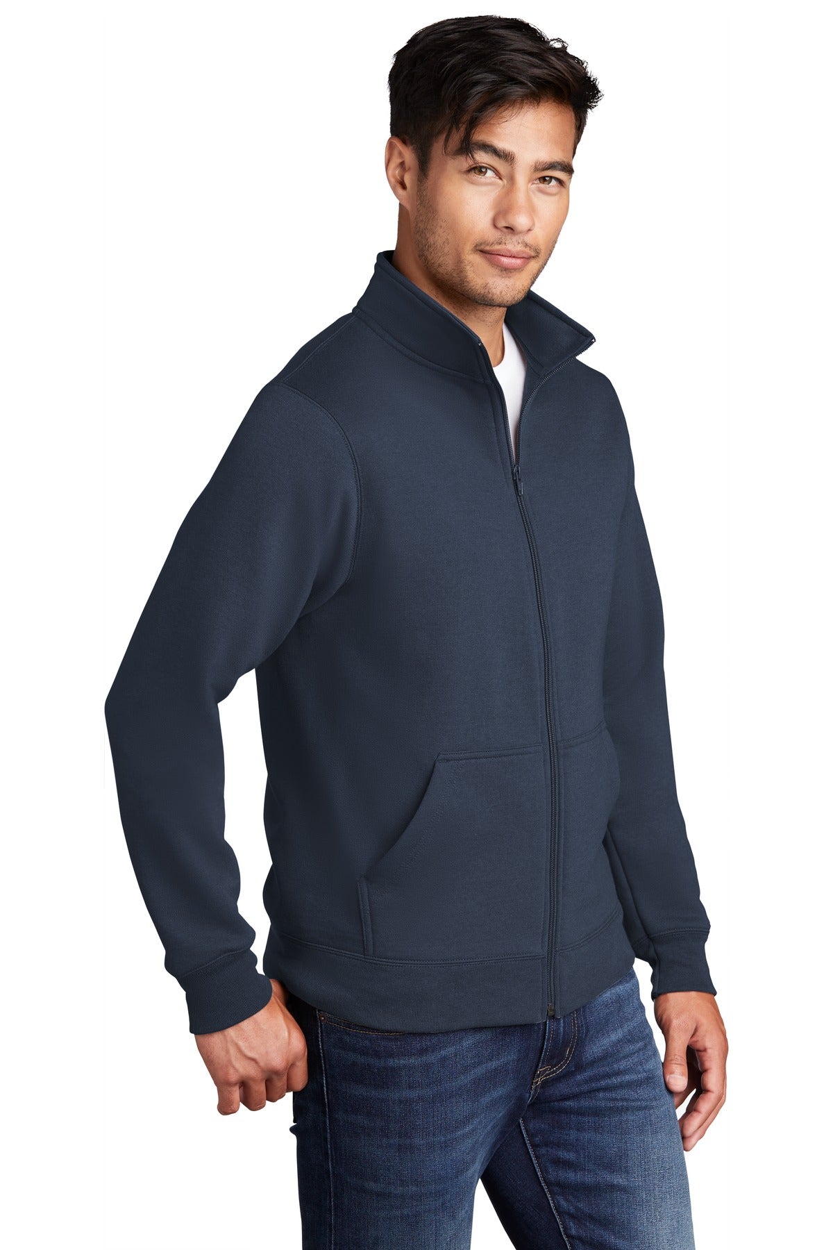 Navy Port & Company Core Fleece Cadet Full-Zip Sweatshirt PC78FZ