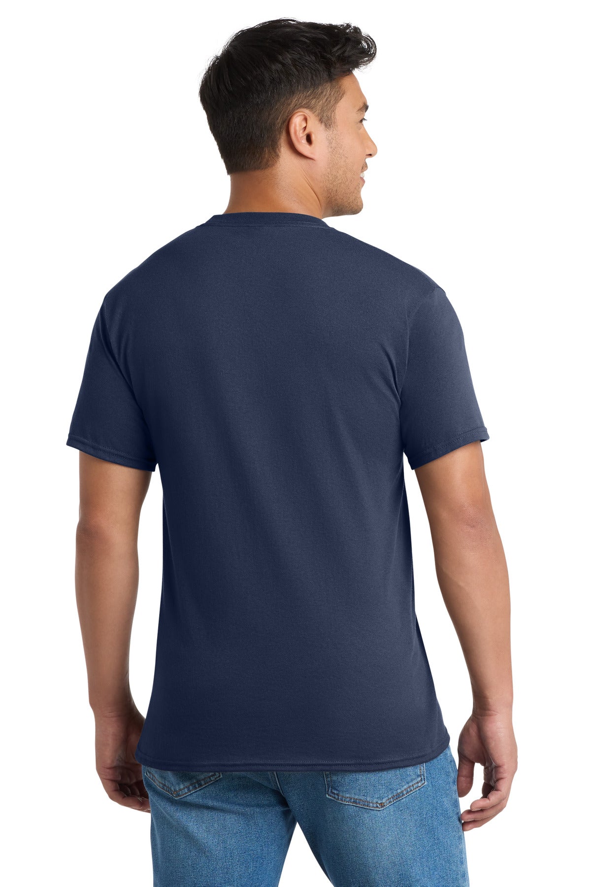Navy Port & Company Tall Core Blend Pocket Tee. PC55PT
