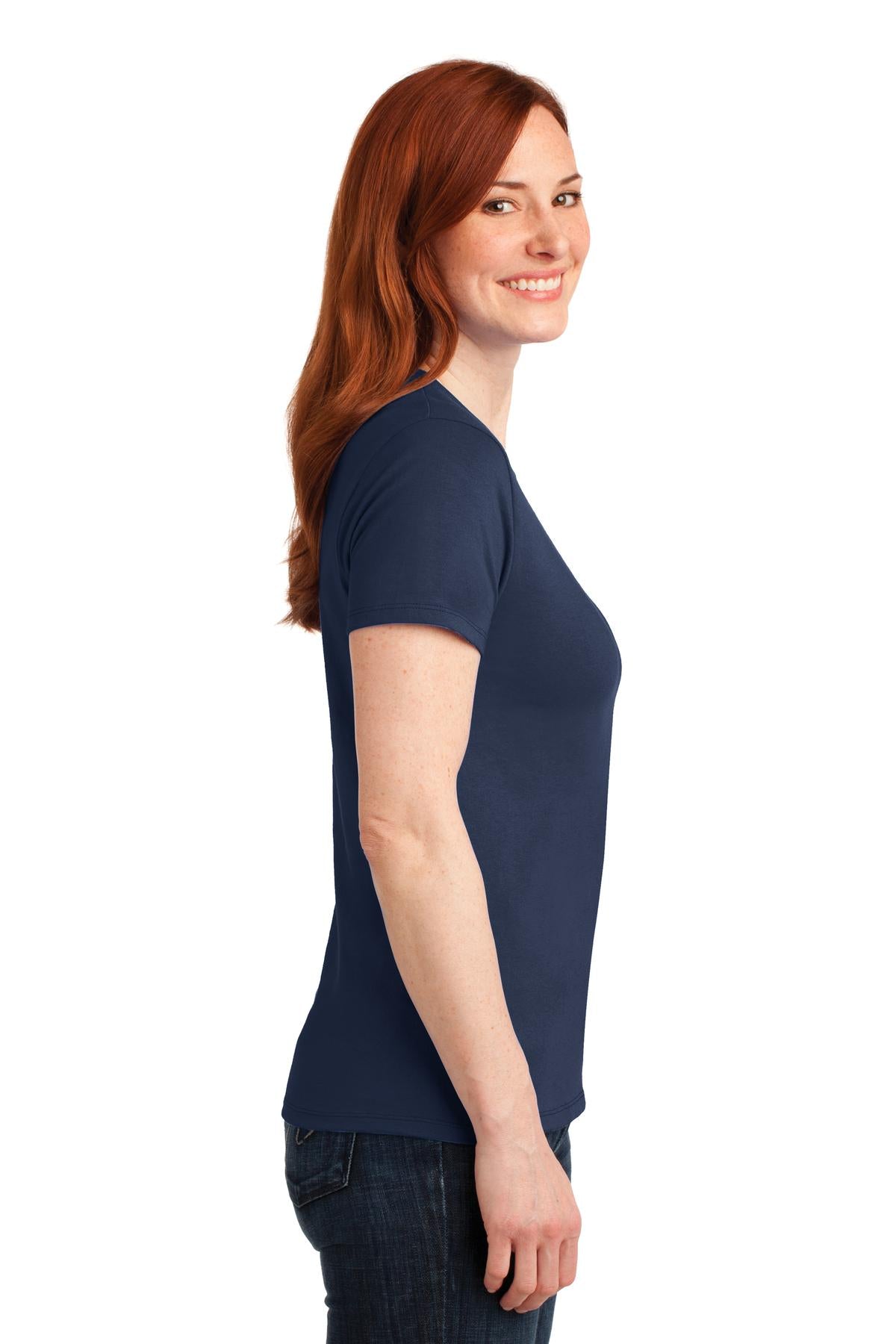 Navy Port & Company Women's Core Blend Tee. LPC55