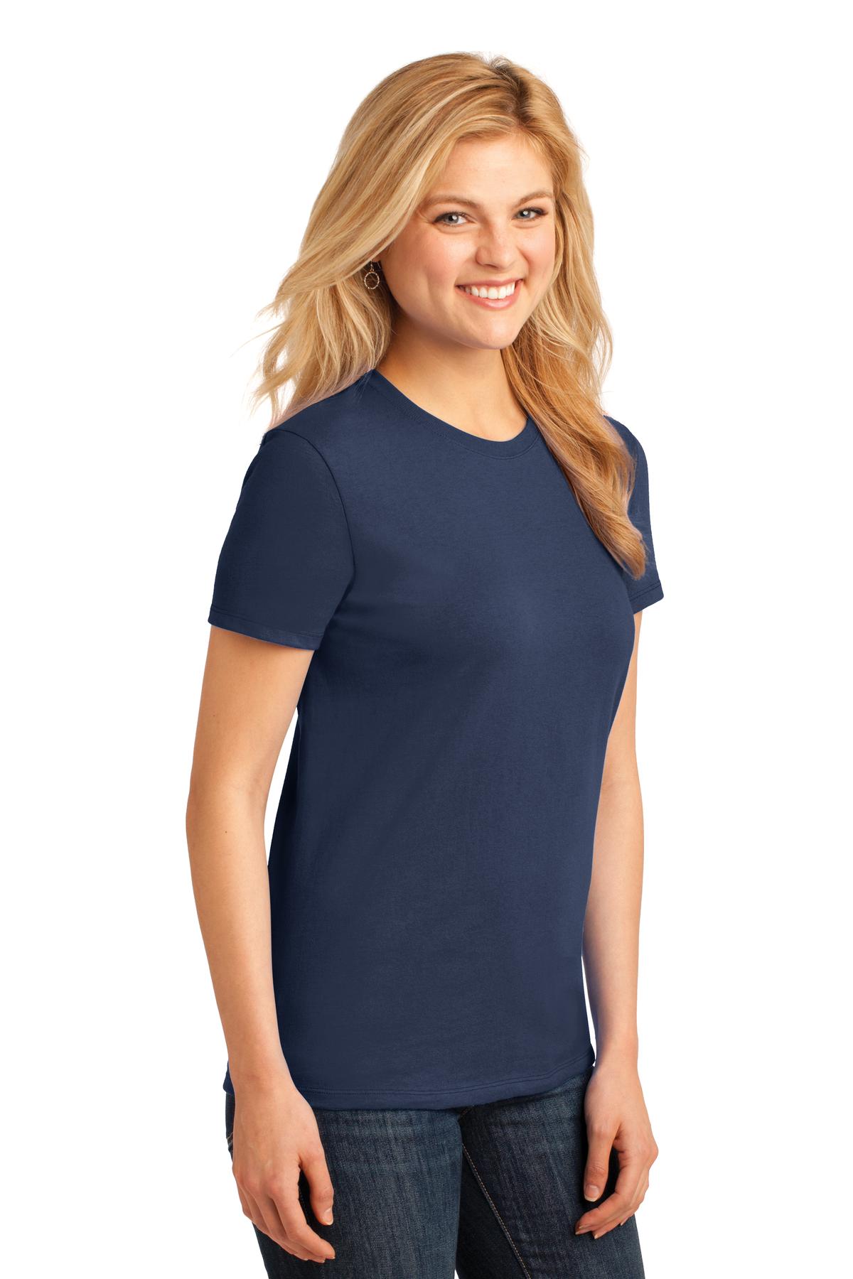 Navy Port & Company Women's Core Cotton Tee. LPC54