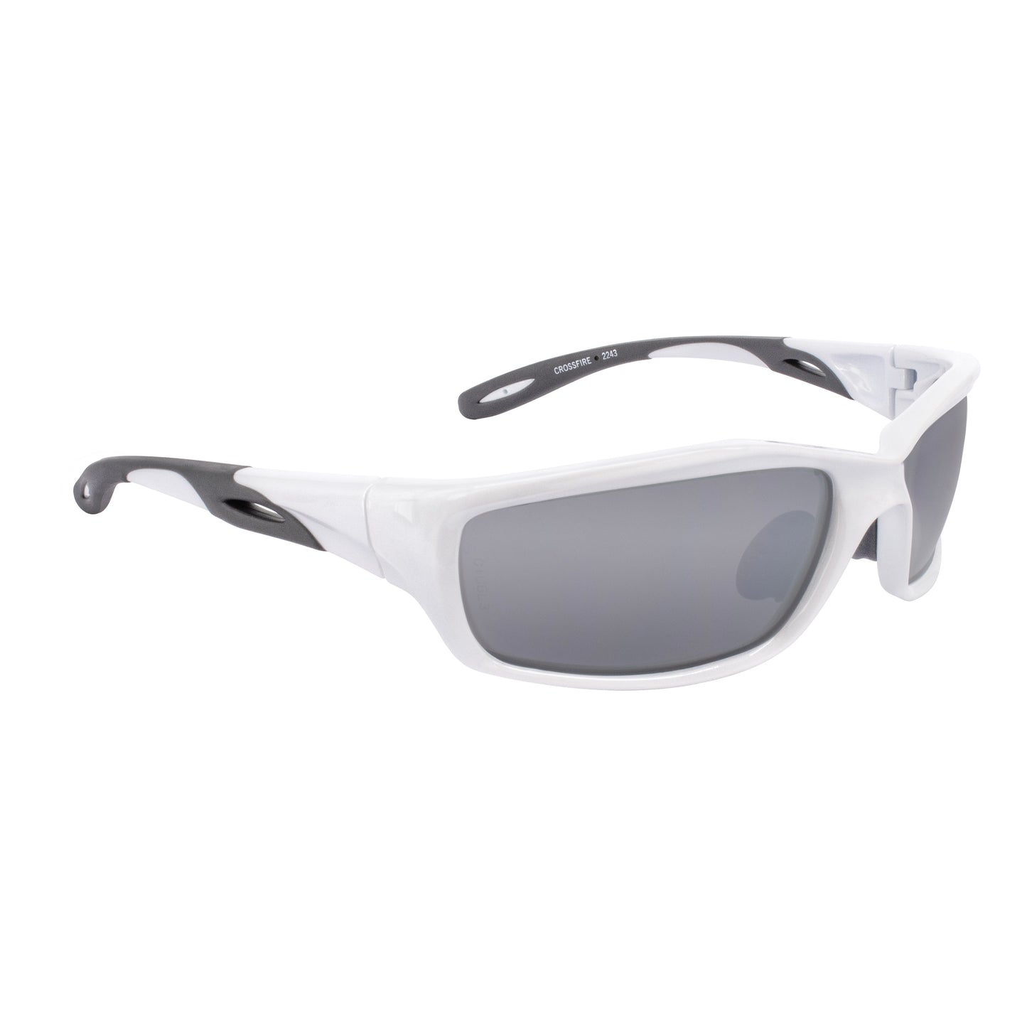Infinity Premium Safety Eyewear - Pearl White Frame - Silver Mirror Lens