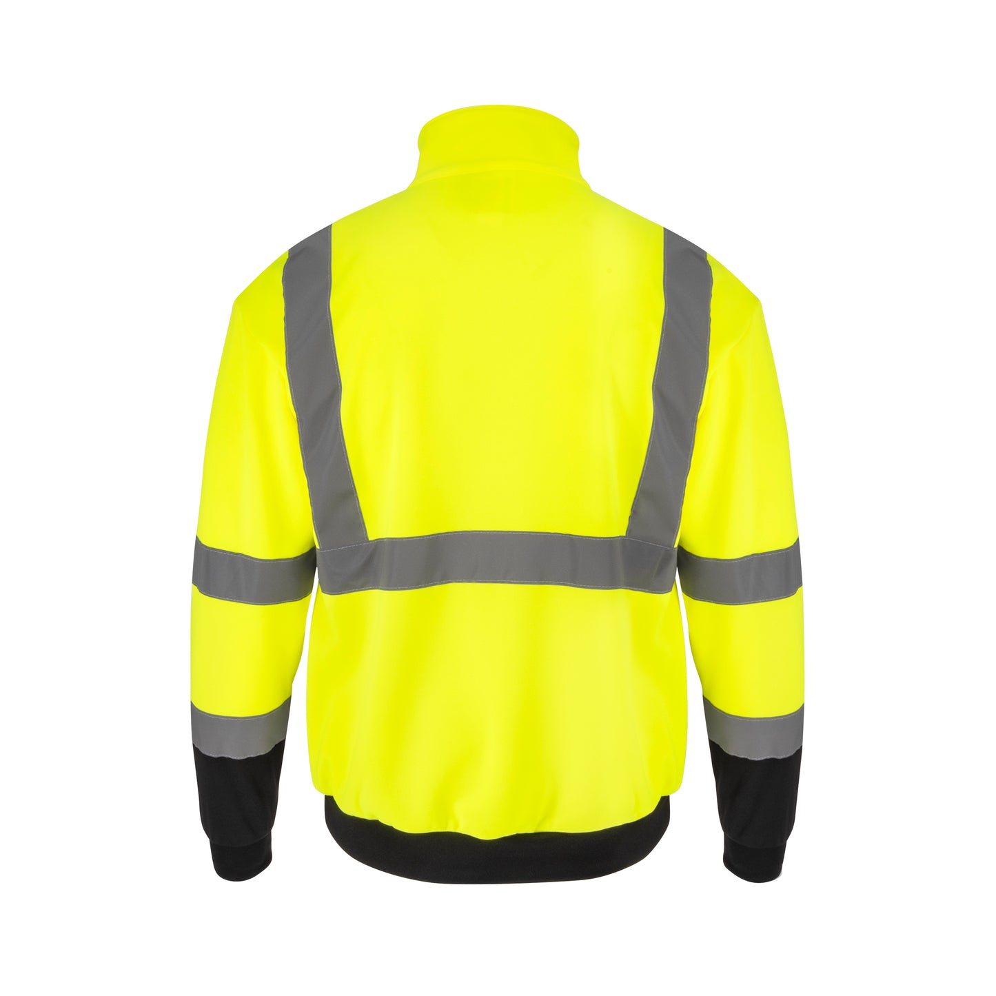SJ34B-3 Class 3 Color Blocked 1/4 Zip Sweatshirt - Hi Vis Green - Size 2X