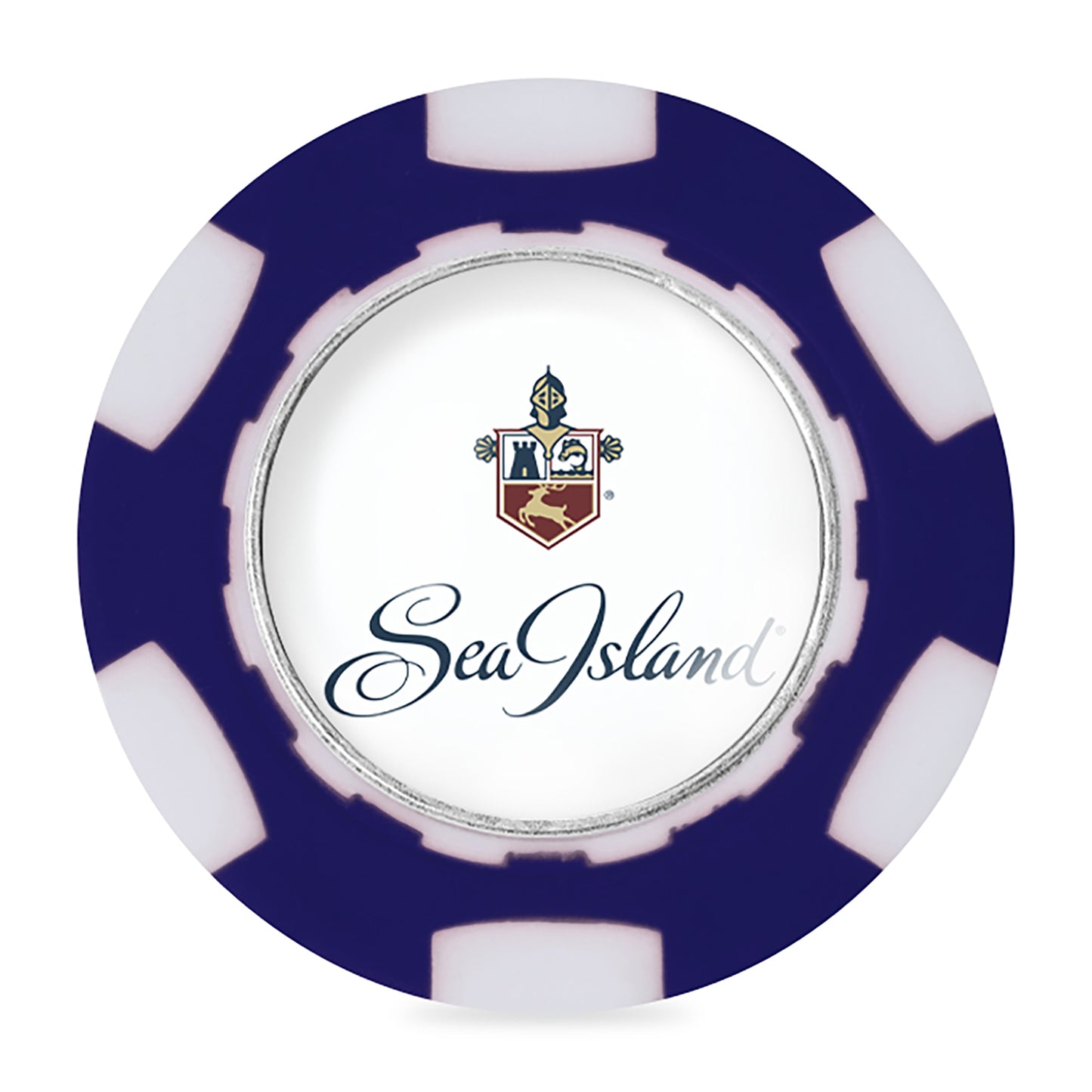 Navy/White Ahead Poker Chip with Ball Marker