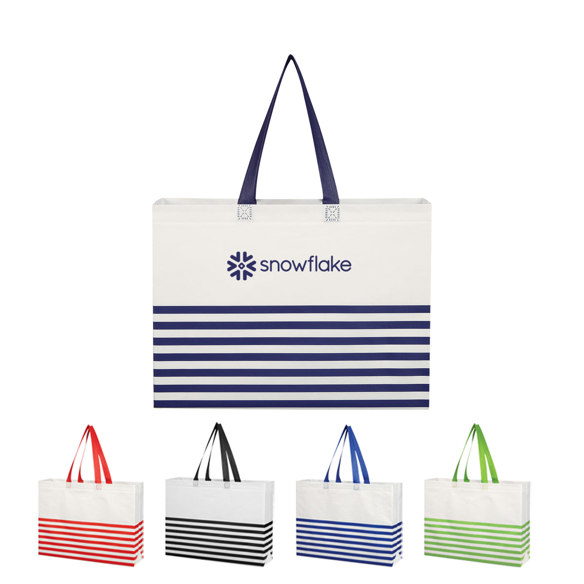 Non-Woven Horizontal Stripe Tote Bag grouped