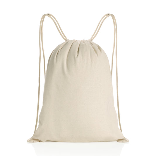 Off White Impact AWARE™ Recycled Cotton Drawstring Backpack 145g plain