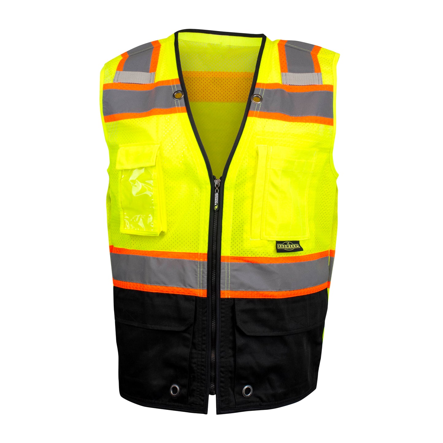 SV51B Two-Toned Color-Blocked Vest - Hi-Vis Green - Size 2X