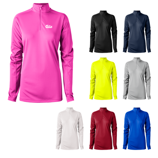 Black Omni Womens Boston 1/4 Zip - 2XL