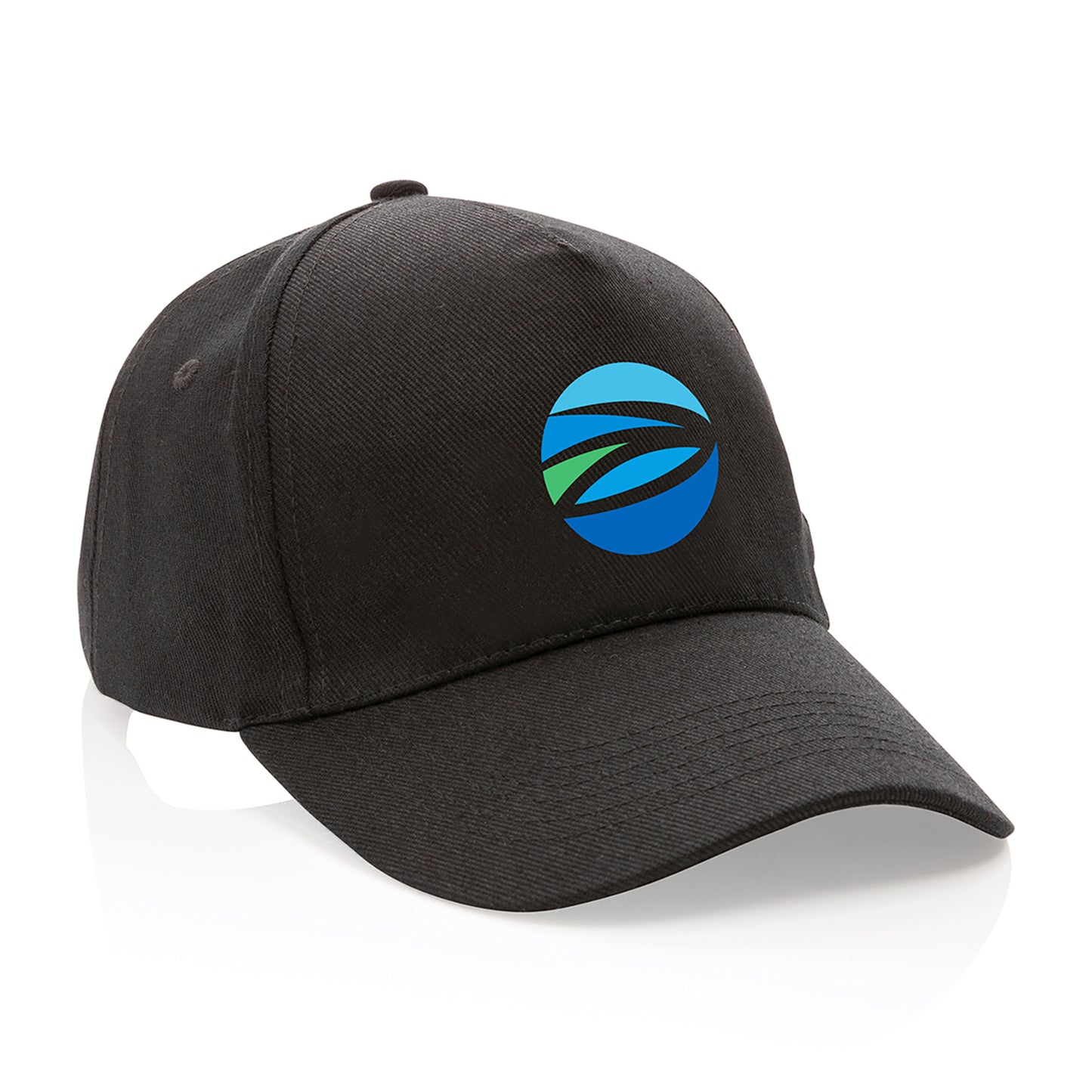 Black Impact 5 Panel 280gr Recycled Cotton Cap with AWARE™
