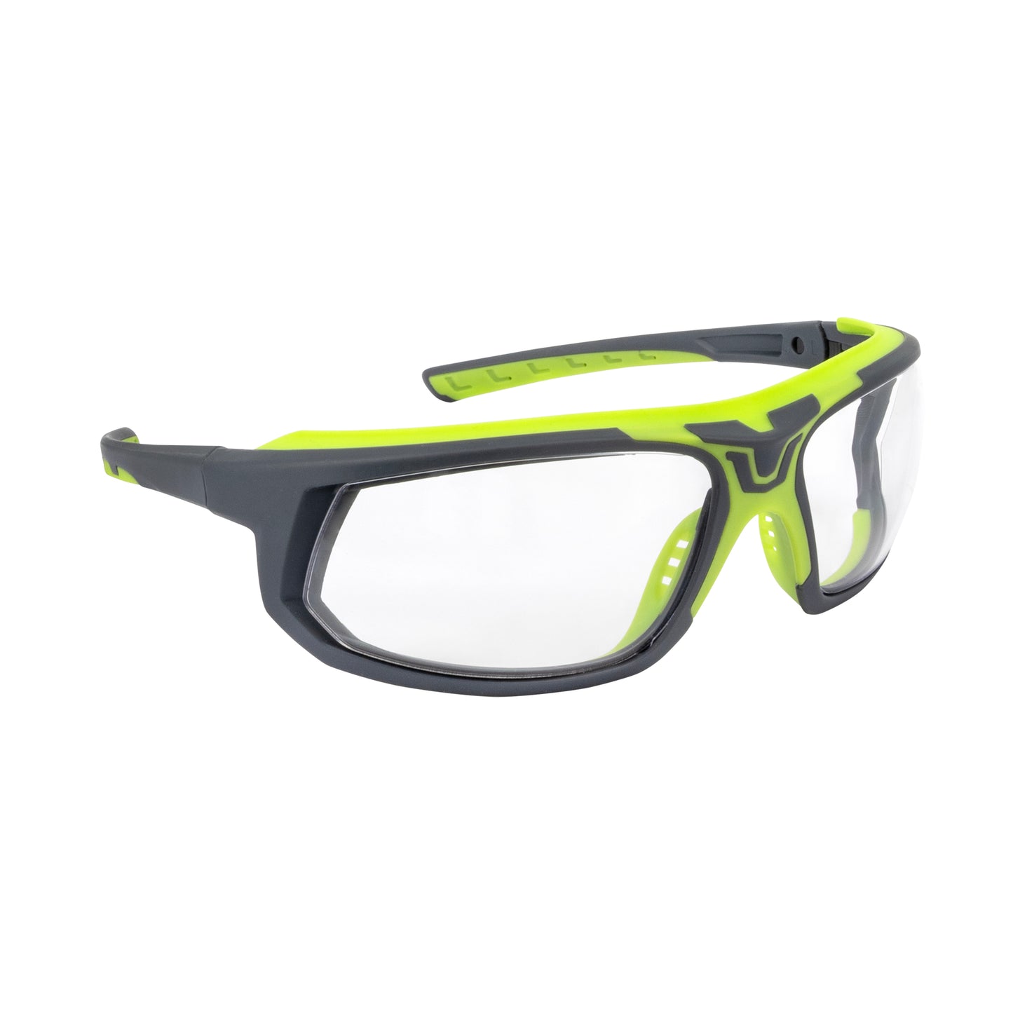 GLYF™ Safety Eyewear with Comfort Soft-Touch Liner - Hi-Vis/Gray Frame, Clear AF Lens
