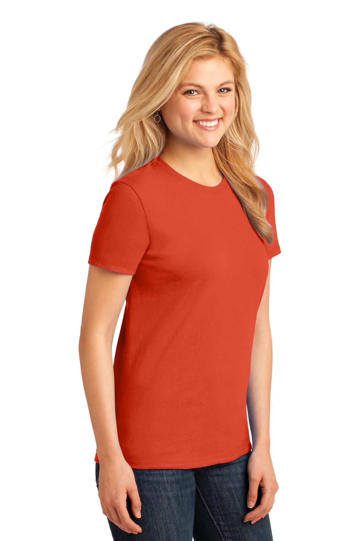 Orange Port & Company Women's Core Cotton Tee. LPC54