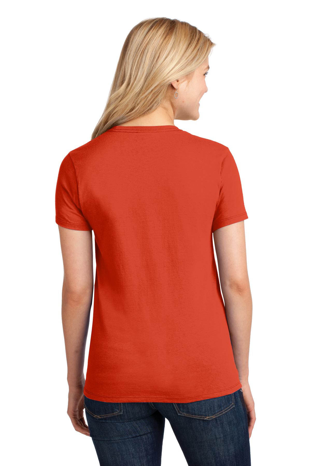 Orange Port & Company Women's Core Cotton Tee. LPC54