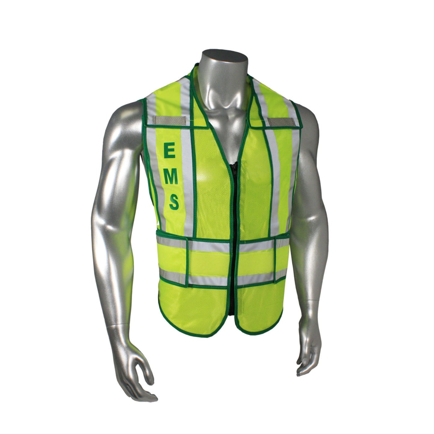 LHV-207-SPT Class 2 Breakaway Vest - EMS - Green Trim - Green - Size M-XL