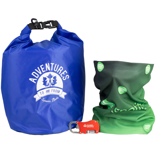 Outdoor Essentials Kit with Waterproof Dry Bag, Cooling Gaiter & Multi-Tool