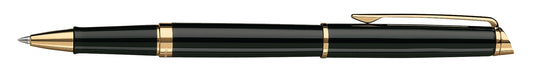 Black - Gold Trim Waterman Hemisphere Rollerball