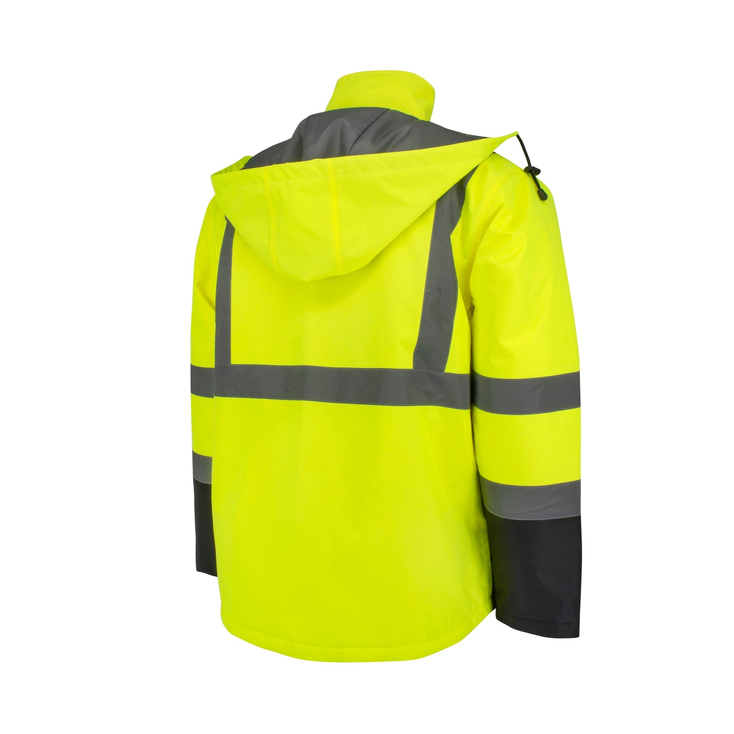 SJ411QB Class 3 Economy Parka with Quilted Lining - Hi-Vis Green / Black - Size 2X