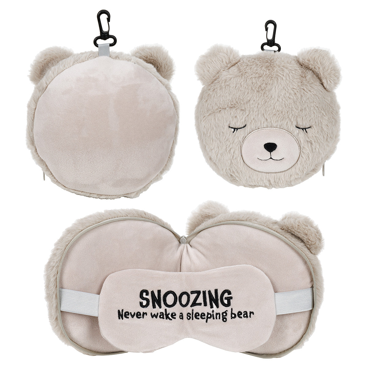 Light Brown Comfort Pals™ Bear 2-in-1 Pillow Sleep Mask