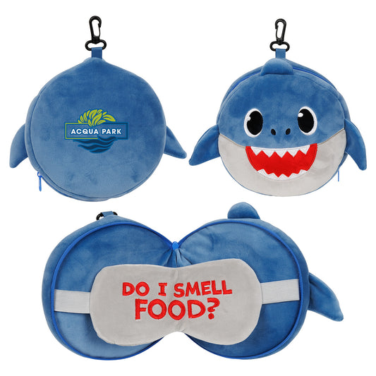 Blue Comfort Pals™ Shark 2-in-1 Pillow Sleep Mask