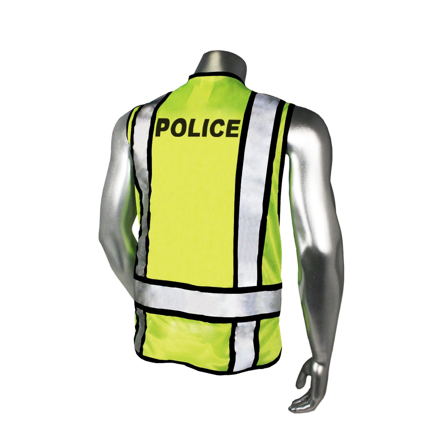 LHV-207-3G Safety Vest - Police - Black Trim - Green - Size 2X-4X