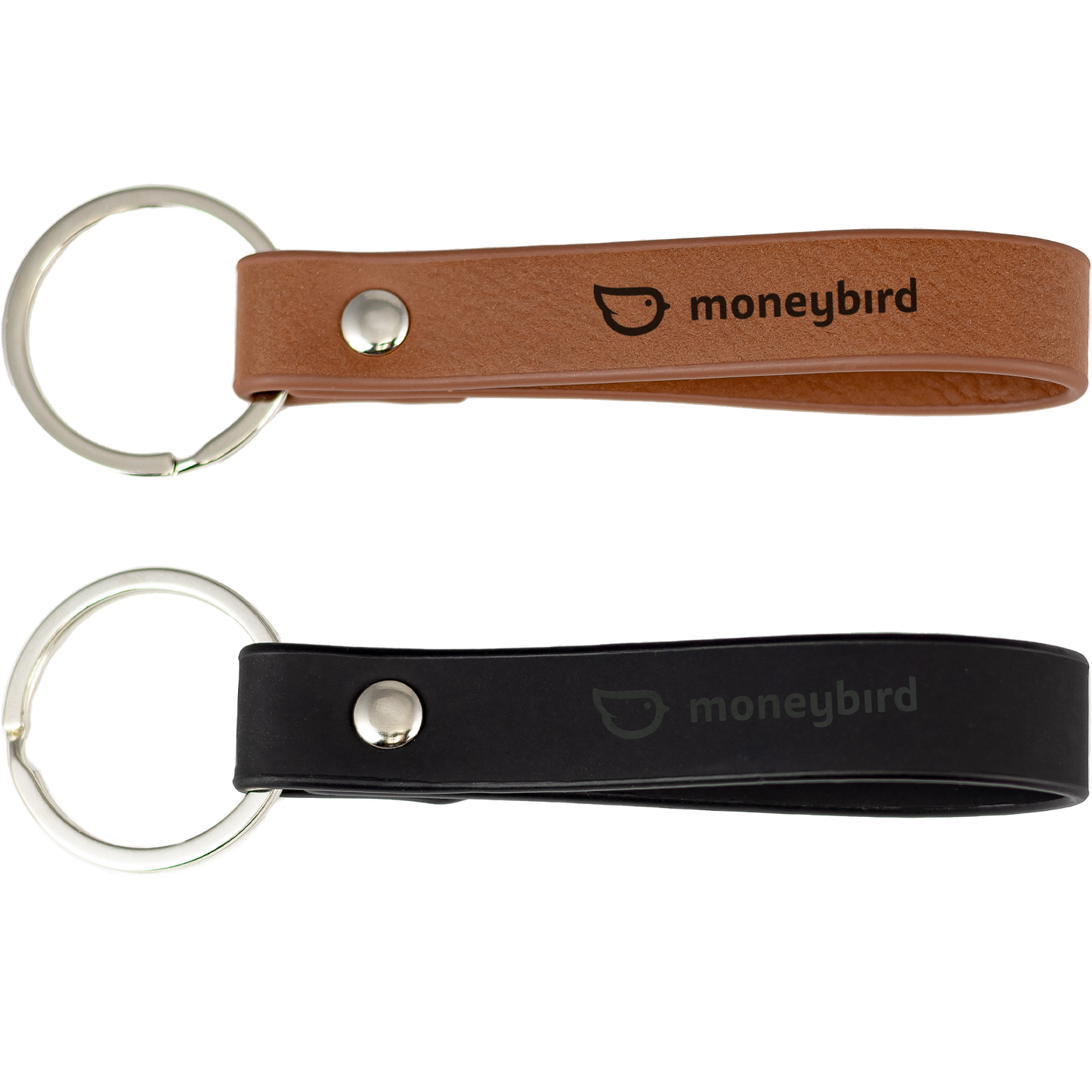 Black Pro Loop Vegan Leather Keychain 3-15/16" X 9/16"