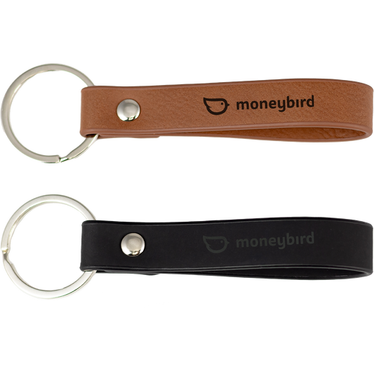 Black Pro Loop Vegan Leather Keychain 3-15/16" X 9/16"