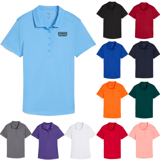 Black Puma Women's Solid Short Sleeve Polo - 2XL