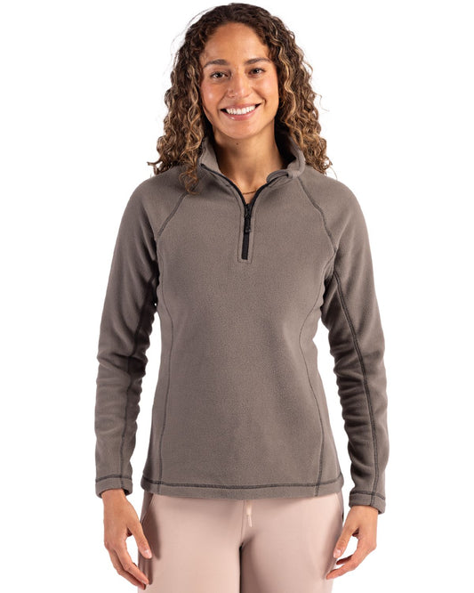 Pure Slate Clique Powder Recycled Fleece Womens Quarter Zip Pullover - XS