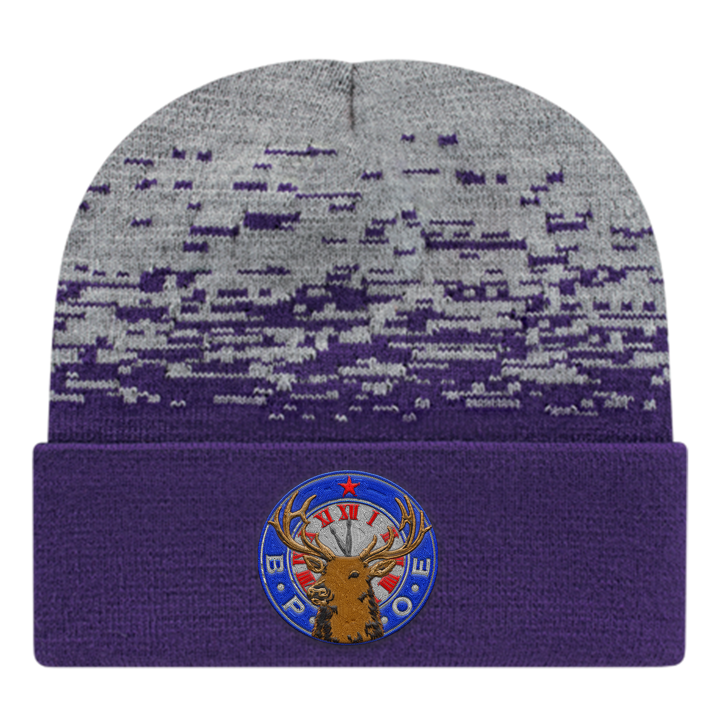 C A Static Pattern Knit Cap With Cuff