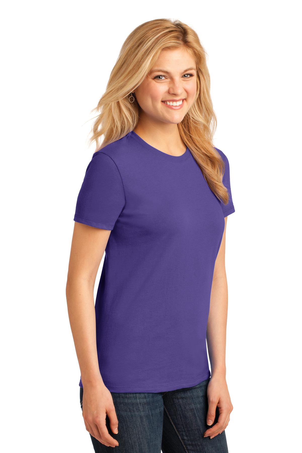 Purple Port & Company Women's Core Cotton Tee. LPC54