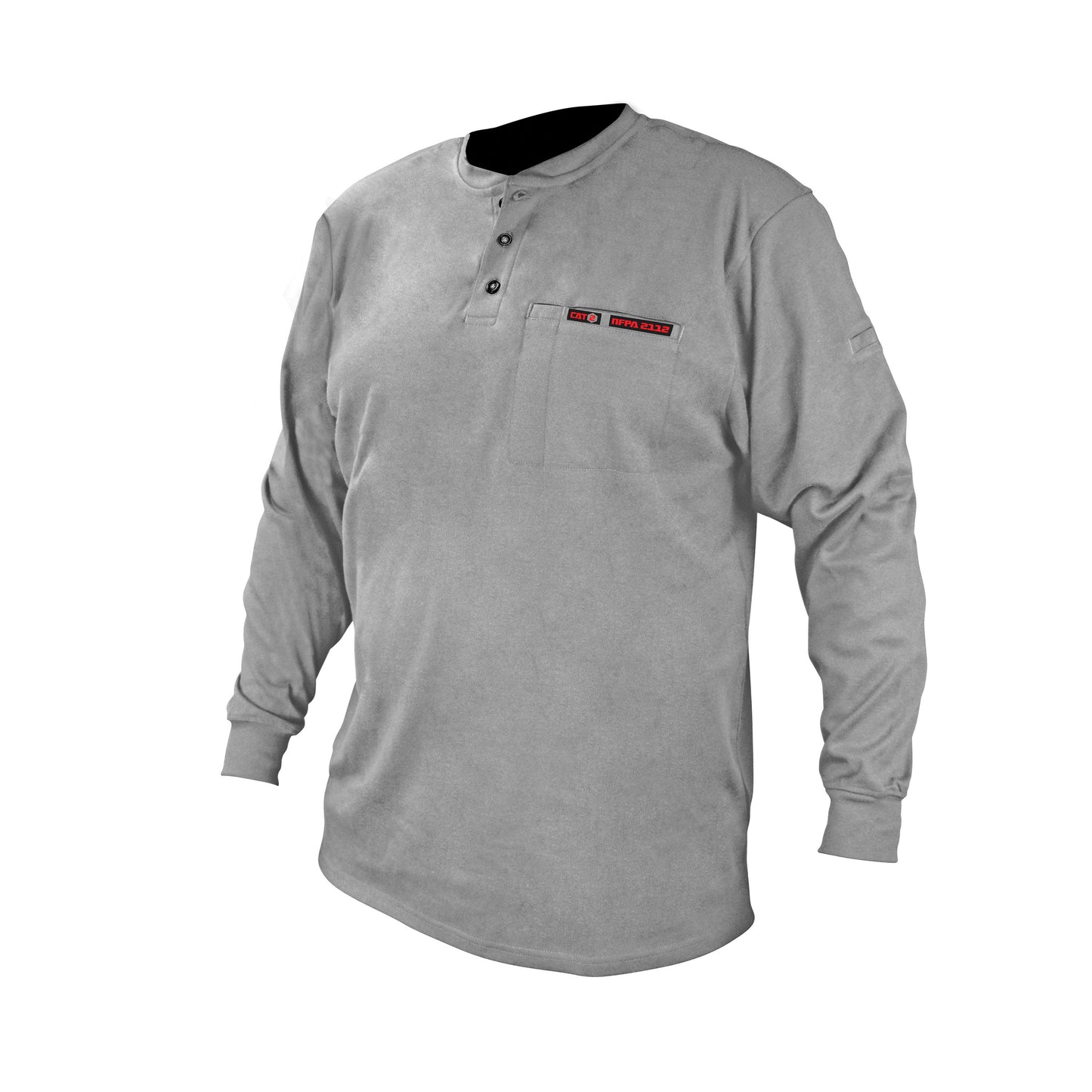 FRS-002 VolCore® Long Sleeve Cotton Henley FR Shirt - Gray - Size XL
