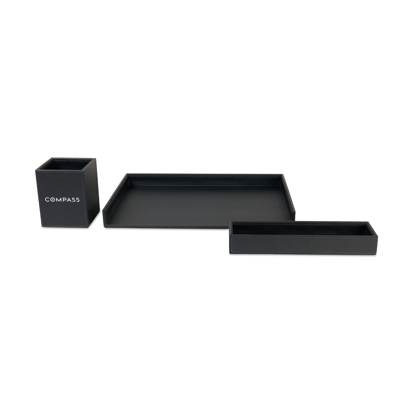 Black Easton 3 Piece Desktop Organizer Set
