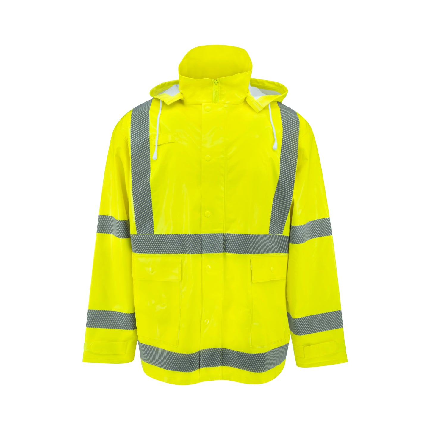 RW08J Class 3 Self-Extinguishing Rain Jacket - Lime - Size 2X