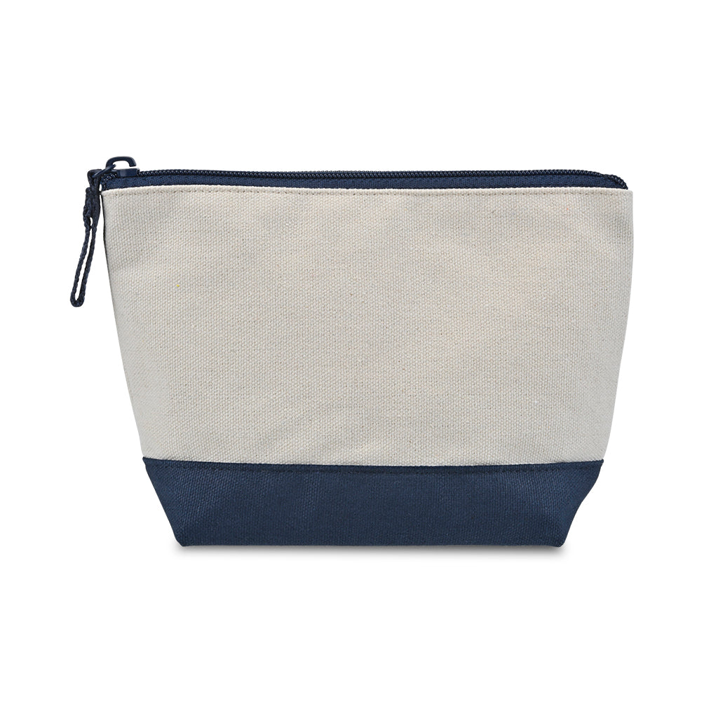 True Navy Canvas Zippered Pouch