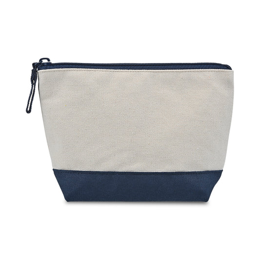 True Navy Canvas Zippered Pouch