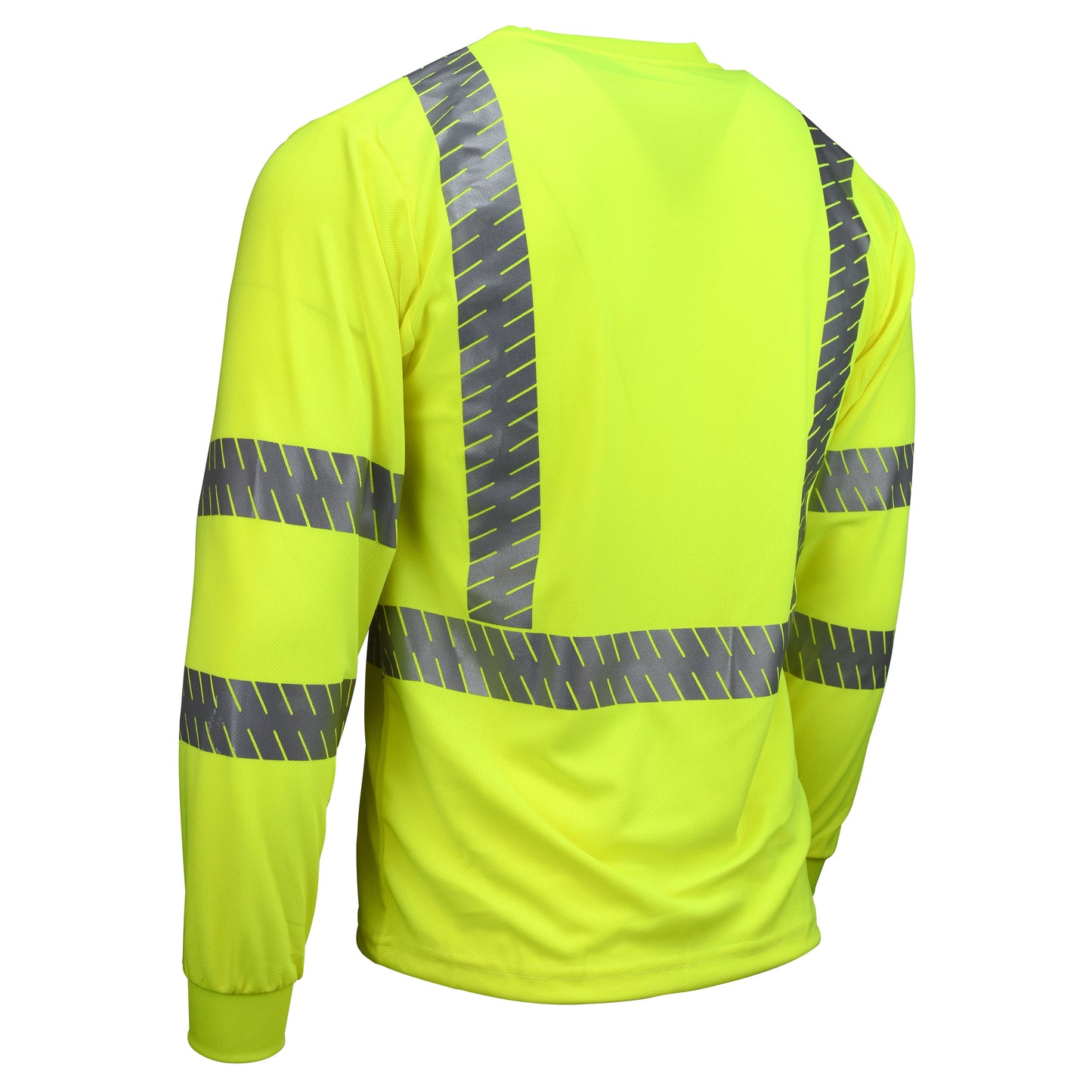 ST24-3 Type R Class 3 Long Sleeve T-Shirt with Rad-Shade® UV Protection - Hi-Vis Green - Size 2X