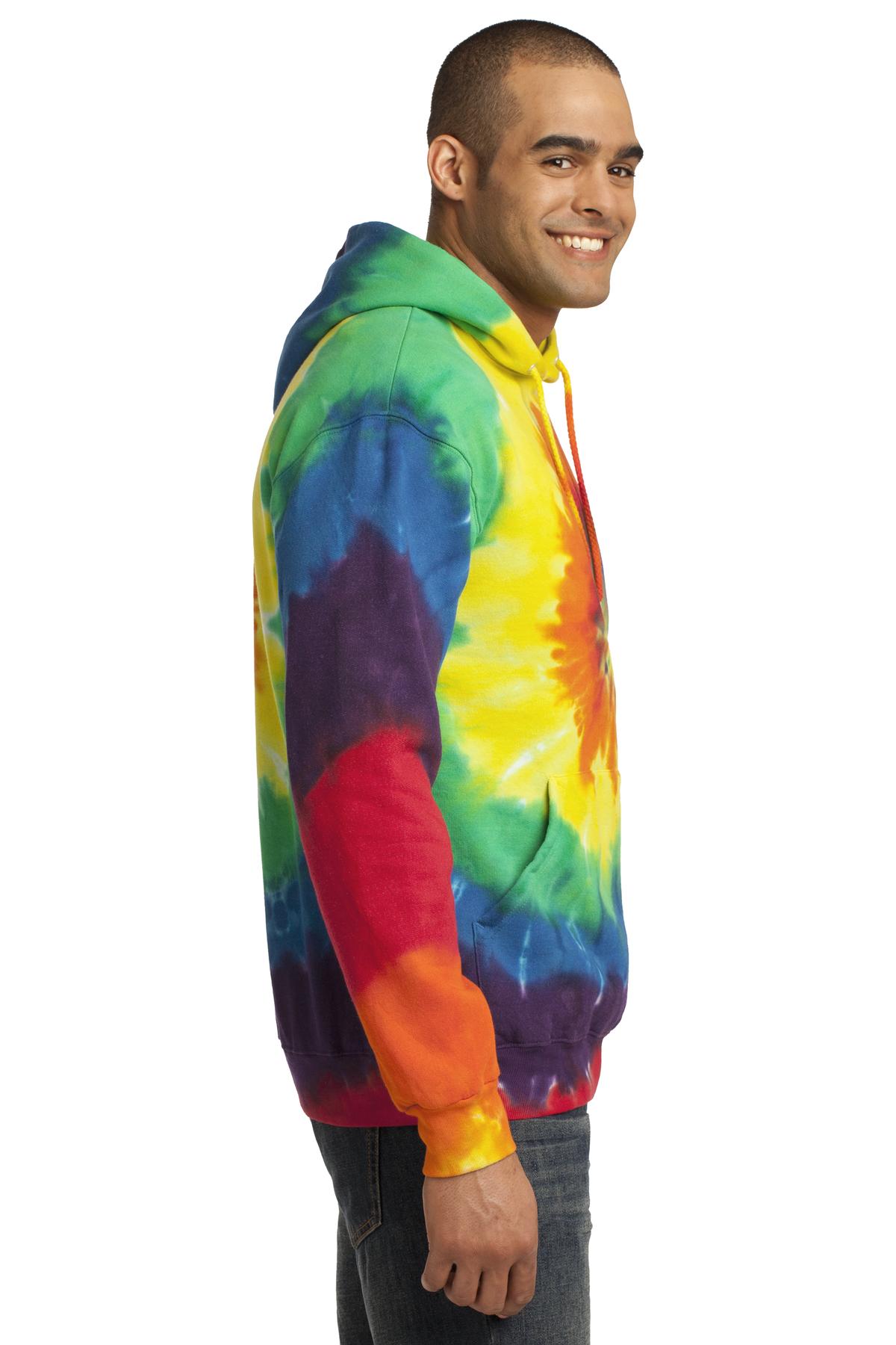 Rainbow Port & Company Tie-Dye Pullover Hooded Sweatshirt. PC146