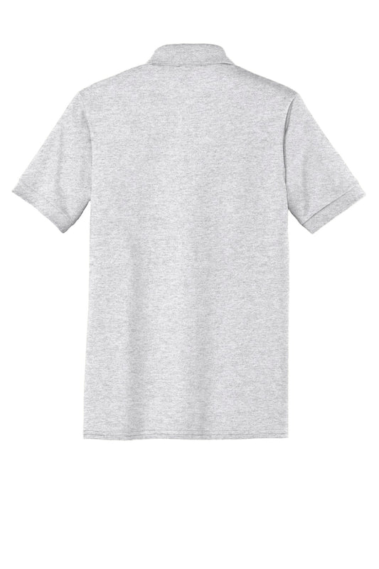 Rear View of Ash Port & Company Core Blend Jersey Knit Pocket Polo. KP55P