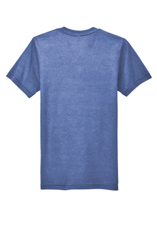 Rear View of AthlBlue American Apparel Tri-Blend Short Sleeve Track T-Shirt TR401