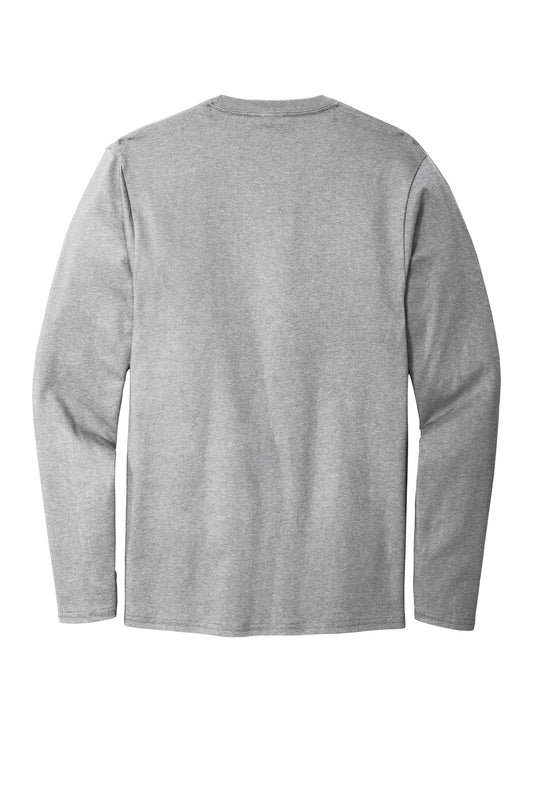 Rear View of Athletic Hthr Port & Company Long Sleeve Bouncer Tee PC600LS
