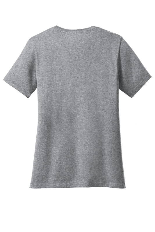Rear View of Athletic Hthr Port & Company Women's Core Blend Tee. LPC55