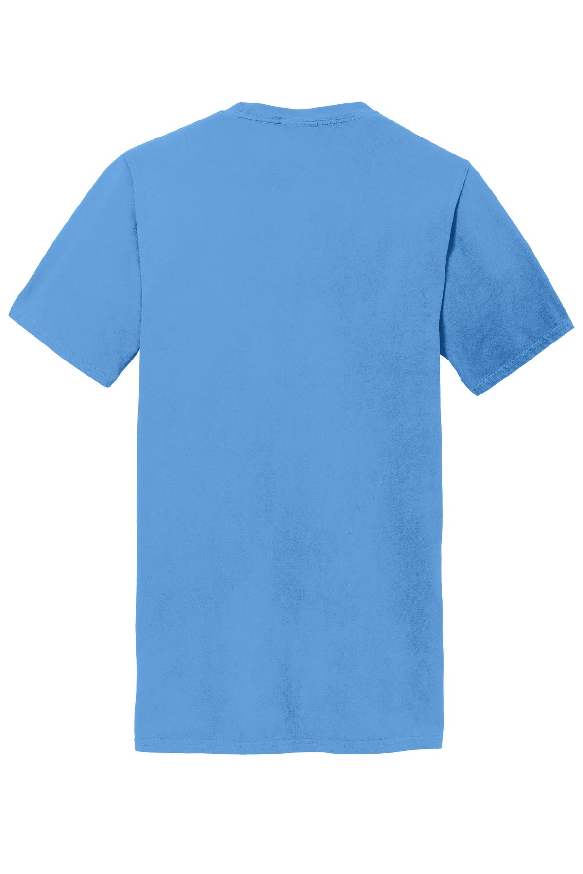 Rear View of Blue Moon Port & Company Beach Wash Garment-Dyed Pocket Tee. PC099P