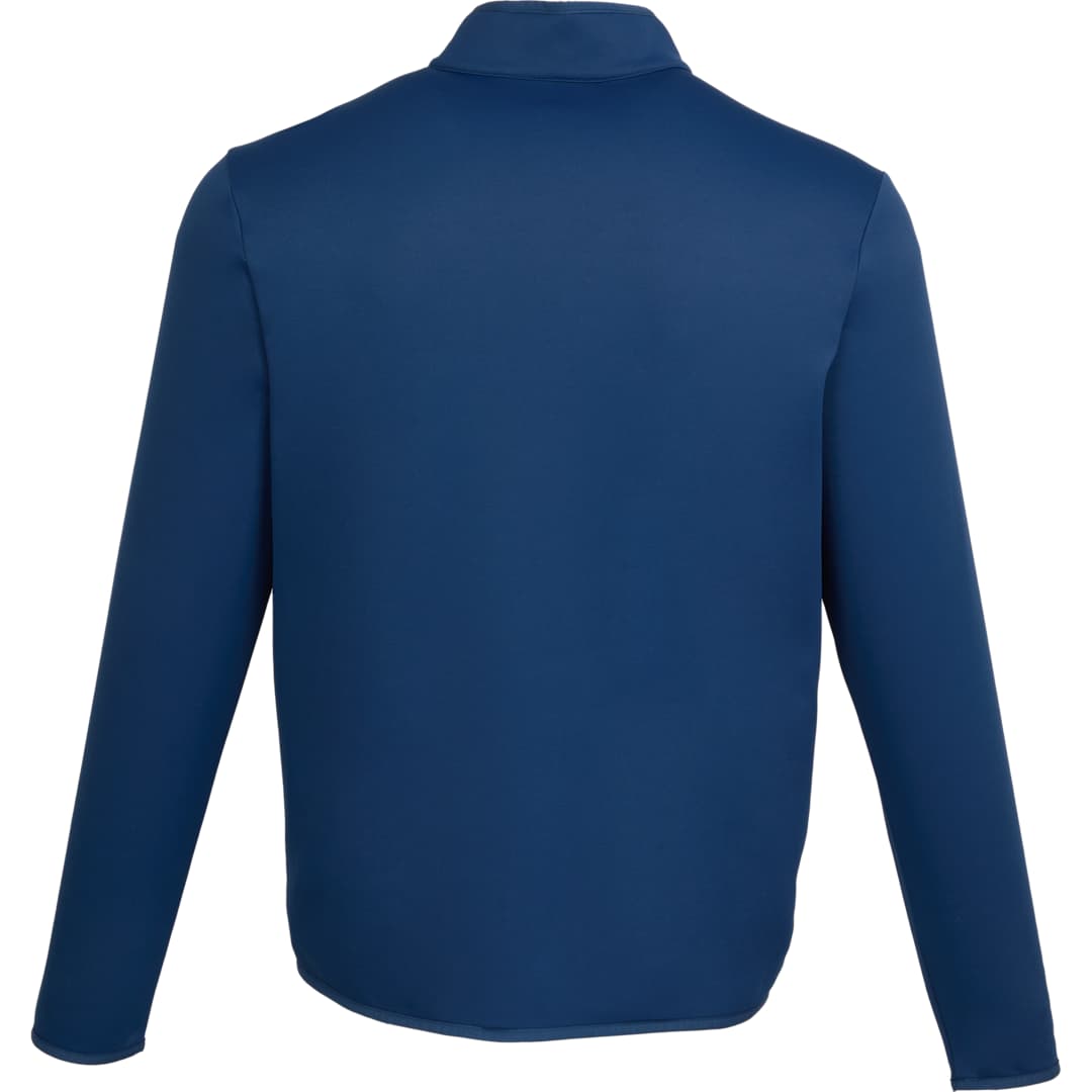 Rear View of Blue TELICA Brush Back Fleece Jacket - Men's plain