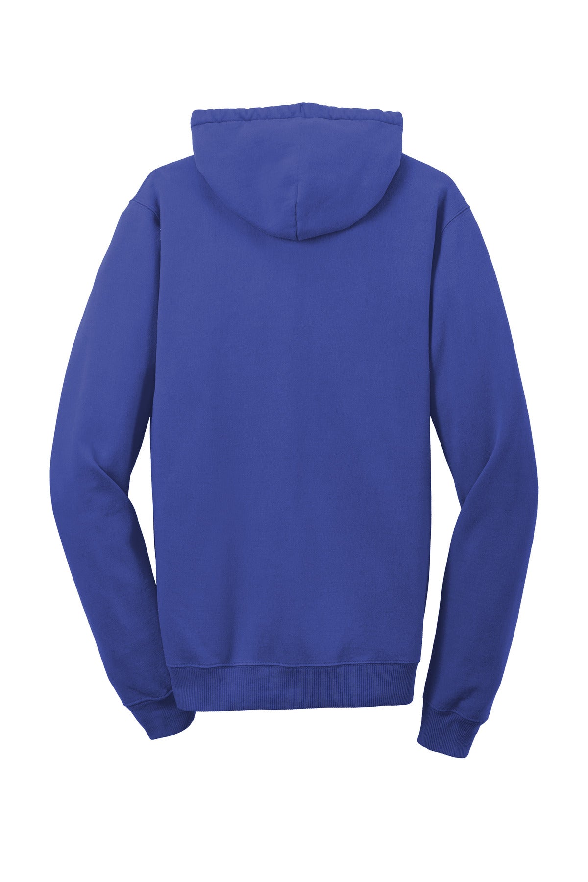 Rear View of BlueIris Port & Company Beach Wash Garment-Dyed Pullover Hooded Sweatshirt. PC098H