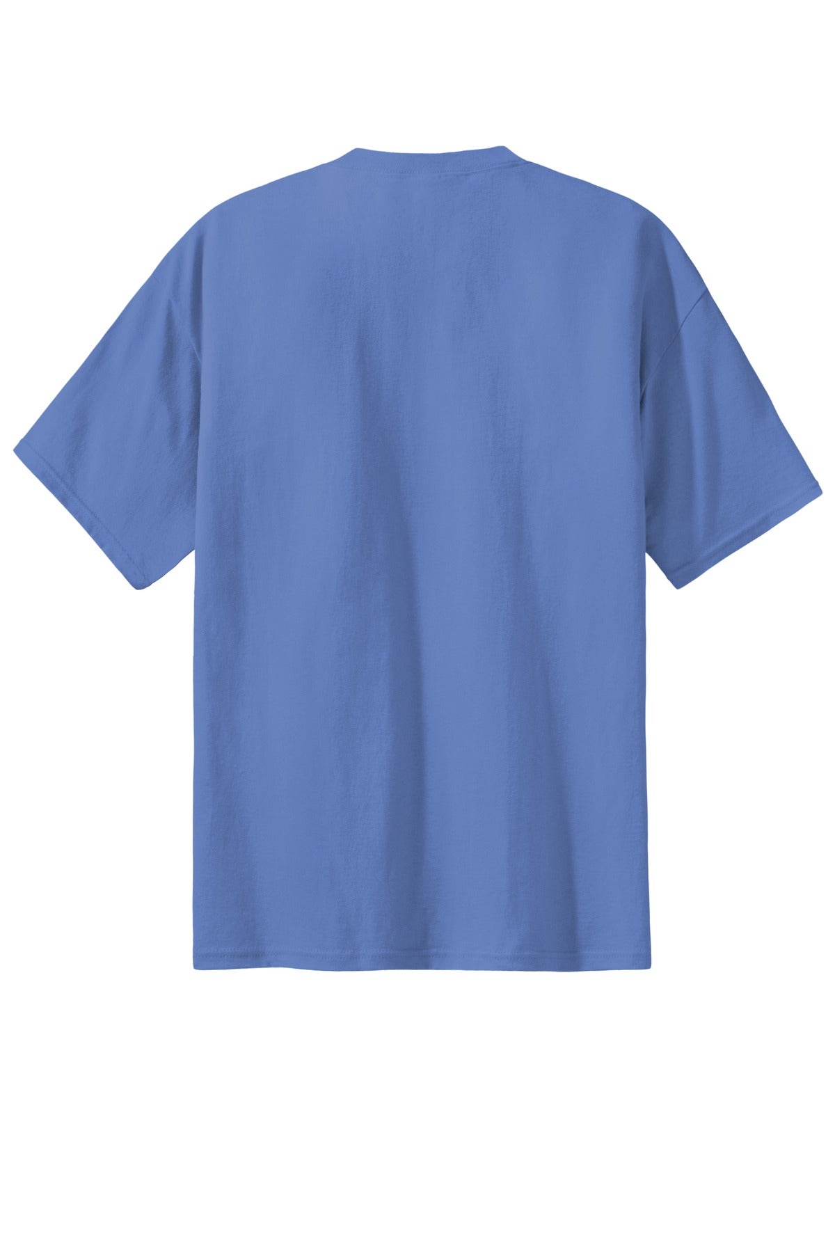 Rear View of Carolina Blue Port & Company Tall Essential Tee. PC61T