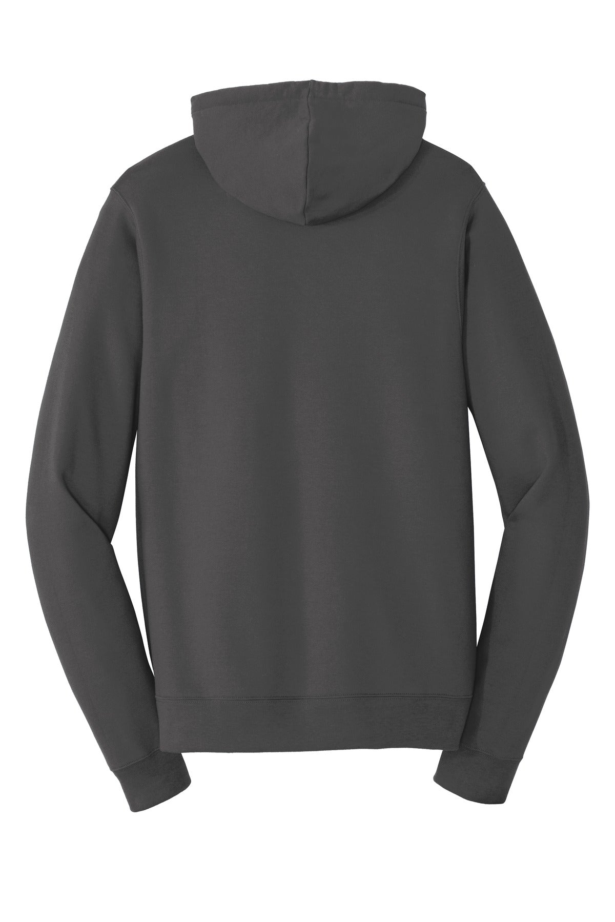 Rear View of Charcoal Port & Company Fan Favorite Fleece Full-Zip Hooded Sweatshirt. PC850ZH