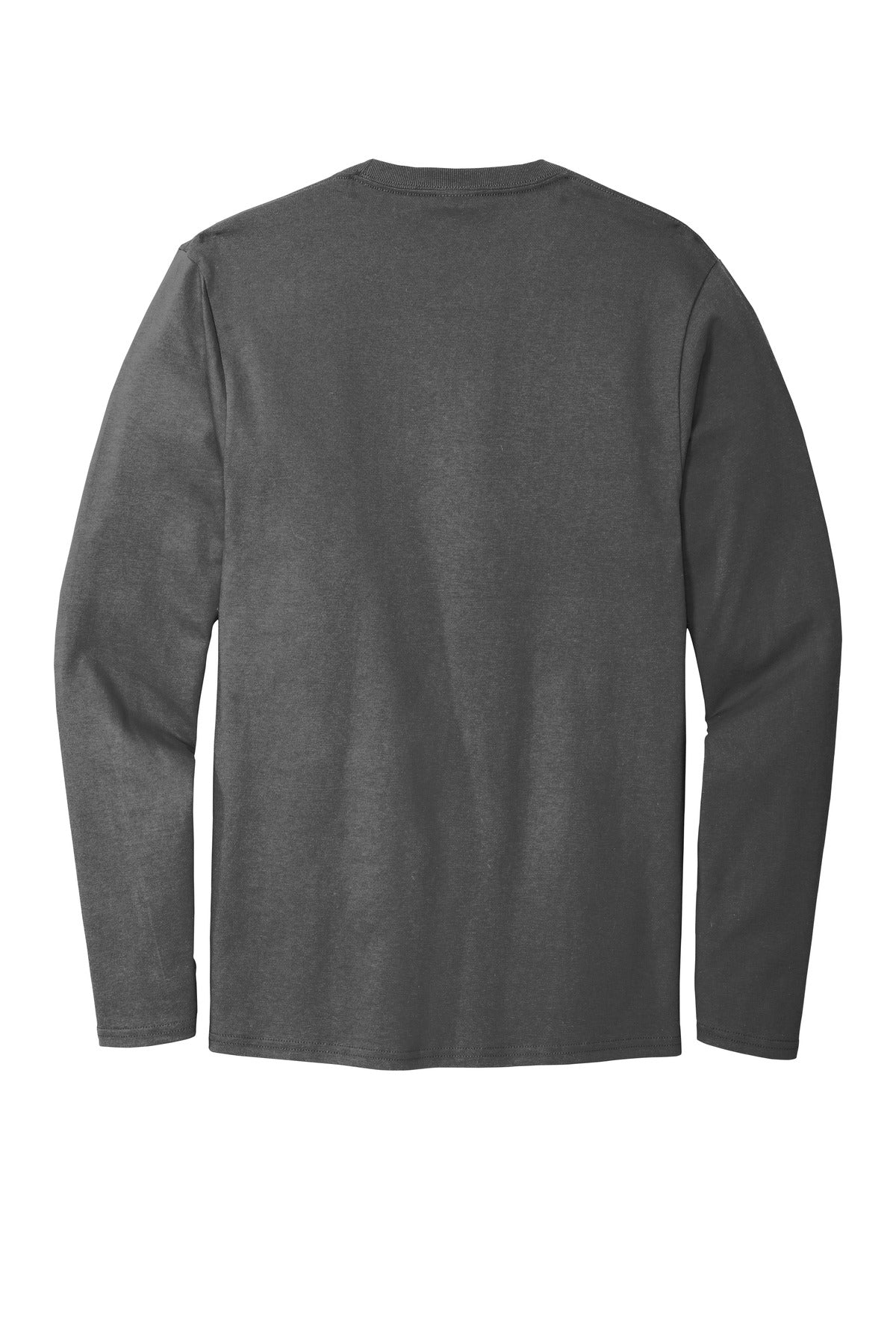 Rear View of Coal Grey Port & Company Long Sleeve Bouncer Tee PC600LS