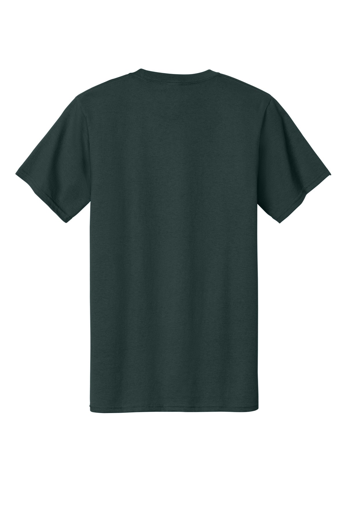 Rear View of Dark Green Port & Company Tall Essential Tee. PC61T